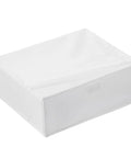 Premium Collapsible Oxford Cloth Drawer Organizer With Lid For Underwear Bras And Bathing Suits in white color.