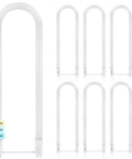 Set of 6 U Bend LED Tube Light For Fluorescent Replacement, 3 Color Temps 3500K 4000K 5000K, 2100 Lumens