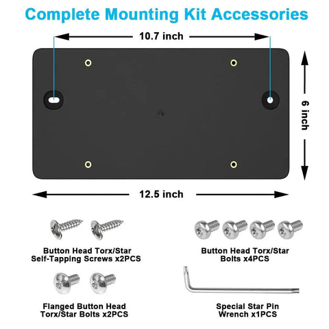 Rear License Plate Bracket Holder For Audi 2002 To 2024 A3 A4 A5 A6 A8 S3 S4 S5 S6 RS RS3 RS4 RS5 RS6 S8 Q3 Q5 Q7 Q8 SQ5 No Drill Mounting Kit accessories displayed