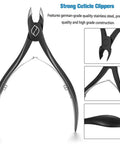 Half Jaw Cuticle Clippers For Pro Grade Nail Care Stainless Steel Cuticle Cutters With Double Spring Precision Nail Dead Skin Remover