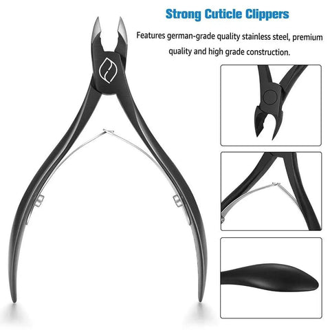 Half Jaw Cuticle Clippers For Pro Grade Nail Care Stainless Steel Cuticle Cutters With Double Spring Precision Nail Dead Skin Remover