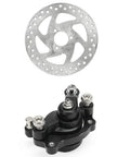 140mm Rear Disc Brake Caliper Kit For Mini Dirt Bikes Go Karts Scooters And ATVs Electric Or Gas Aluminum Alloy Rotor Set For Reliable Stopping Power Now with black caliper and silver rotor