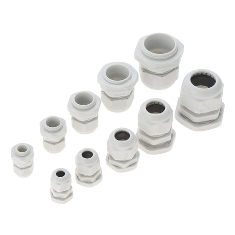 Waterproof Cable Gland Kit, 36 Pcs Adjustable 3-21mm Glands With Lock Nut, IP68 Nylon Plastic Connector Joint, Weatherproof