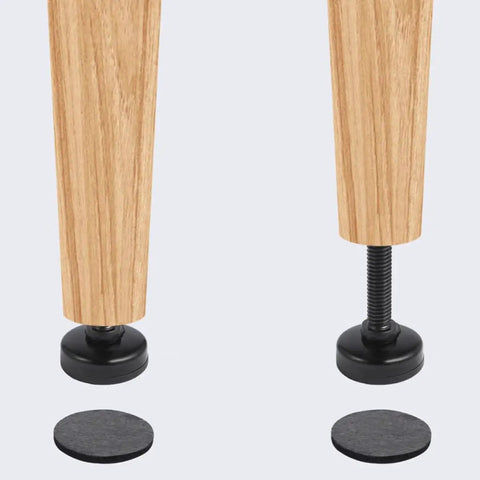 Adjustable Furniture Support Legs Set For Sofa Cabinet And Table, height adjustable wood legs with black plastic feet, 12 pieces.
