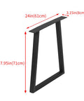 Industrial Black Metal Furniture Legs Set For DIY Coffee Tables And Desks Iron Table Legs 28 Inch Height 24 Inch Wide