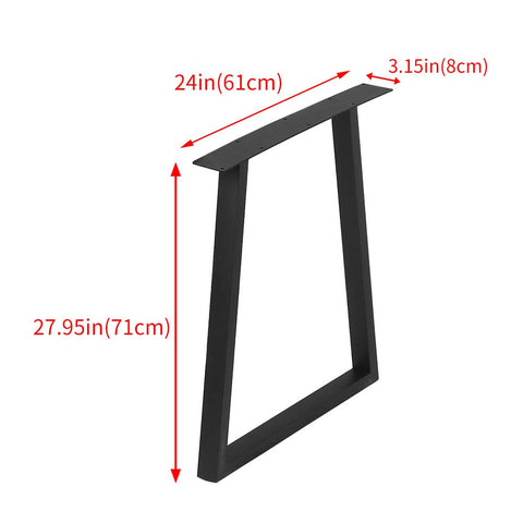 Industrial Black Metal Furniture Legs Set For DIY Coffee Tables And Desks Iron Table Legs 28 Inch Height 24 Inch Wide