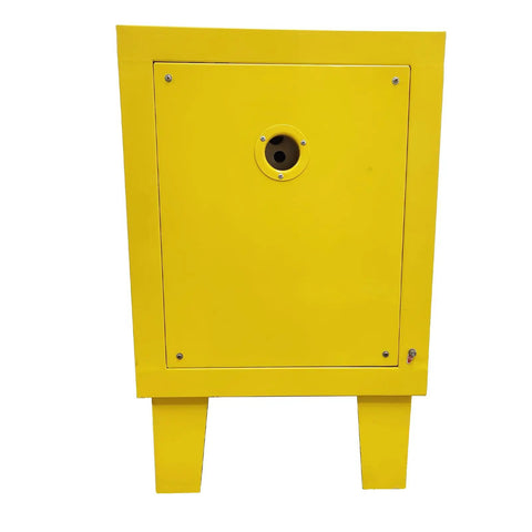 Heavy Duty Bench Welding Rod Oven With Digital Control Panel And Rock Solid Insulation For Pros Who Want No Nonsense Electrode Drying And Moisture Protection 220 Volt Power And Battle Ready Build For The Daily Grind, front view, yellow exterior.