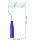 Pro Grade Paint Roller Kit With Solid Frame And Click Swap Sleeves For Flawless Wall Painting and Crisp Edging 6.09" roller with blue handle
