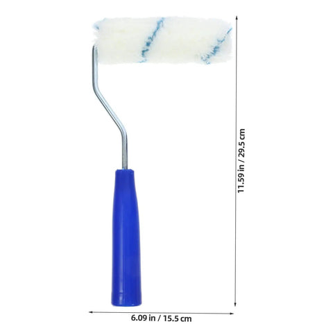 Pro Grade Paint Roller Kit With Solid Frame And Click Swap Sleeves For Flawless Wall Painting and Crisp Edging 6.09" roller with blue handle