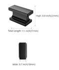 2 Pack Extra Large Matte Black Square Cabinet Knobs For Modern Cabinets And Drawers, Pull Handles For Kitchen