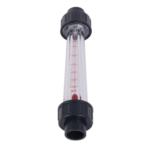 Inline Liquid Flow Meter With 60 To 600 Liters Per Hour Flow Range For Half Inch DN15 Pipe Connection AS Plastic Cylindrical Body