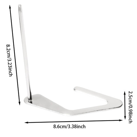 Universal quilting guide bar for sewing machines; silver metal, L-shaped base, 8.6 cm long