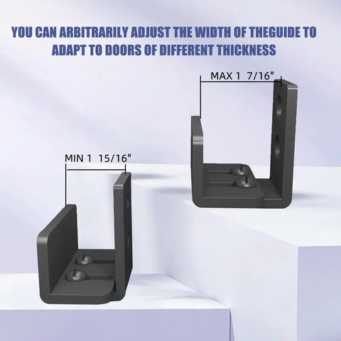 Adjustable U Shape Barn Door Floor Guide For Non Grooved And Grooved Doors Wall Mounted With Adjustable Bracket Fits Fifteen Sixteenths Inch To One And Three Sixteenths Inch Non Grooved Thick And One Seven Eighths Inch To Two Seven Eighths Inch Grooved
