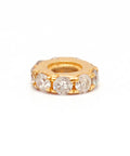 Totally Legit 14k Solid Yellow Gold Pave Diamond 4mm Wheel Spacer Bead with natural diamonds for charm bracelets.