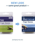 New packaging of Finger Sleeves Pain Relief For Arthritis And Tendonitis, Inflammation, Cracking And Blisters, 12 Count