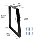 Heavy Duty Metal Table Leg Set 15.7 Inch High By 17.8 Inch Wide For Furniture DIY, black metal leg with screws included