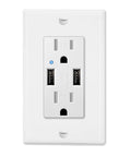 20 Pack White Usb Wall Outlets Serve Up Top Shelf Charging Speeds Through Dual 4.2A Outlets And Standard Sockets