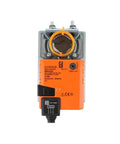 Built Tough Nm24Ax Damper Actuator With 24Vac Dc Motor And 10Nm Torque For Hvac Ventilation Systems showing motor detail and connection ports.