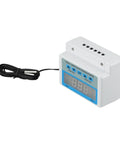 Beefed Up Digital Thermostat Temperature Controller With 30A High Power, Precise Temperature Regulation, Timer Function, Works With 220V AC Or 12V/24V DC, Adjustable Range For Heating And Cooling, Industrial DIY Ready DC24V 600W; white unit with sensor cable