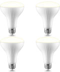 Fresh Br30 Led Bulb Four Pack Brings Straight Up Solid 650 Lumen Glow With Mellow 2700k Soft White Ambiance And Crisp Cri90 Detail In A Non Dimmable Fit Your Living Space Gonna Really Dig - four white BR30 LED bulbs.