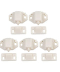 Five Pack Door Roller Catch Kit With Loaded ABS Rollers, White Magnetic Cabinet Door Latches for 35mm X 21mm Hardware