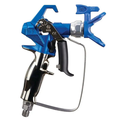 Built Tough Airless Spray Gun With RAC X 517 Switch Tip featuring ergonomic handle for easy control and tool free cartridge swaps.