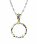 Double Rope Twisted Wire Jewelry Set With Gold Bar Enhancer Pendant 2mm Box Chain Necklace 45cm Plus 5cm Extension close-up