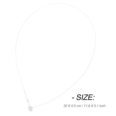 1000 Piece Built Tough Plastic Security Tags Snap Lock Theft Proof Pin Loops For Retail Store Apparel Clothing Bags Belts White 12 Inch Round Head Design close-up showing a 30 cm security loop.