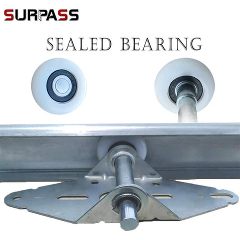 Heavy Duty Garage Door Hardware Kit With Reinforced Nylon Rollers And Bearings Rust Resistant Galvanized Hinges Top Brackets