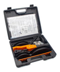 Heavy Duty Multi Size Copper Pipe Bending Tool Kit With Storage Case open view showing components for plumbing and HVAC use.