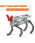 582 Piece Dope Tech Parts Set With Beams Axles Connectors Pins Panels For Building Blocks And Robot Kits assembled into frame