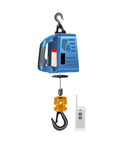 Heavy Duty 500kg Electric Hoist Cable Real Winch Lifter With Wireless Remote Control showcasing remote and steel hook for lifting.