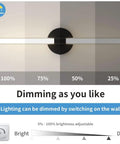 Modern Black LED Bathroom Vanity Light Fixture Wall Sconce 24 Inch 20W 4000K Soft White dimmable demonstration