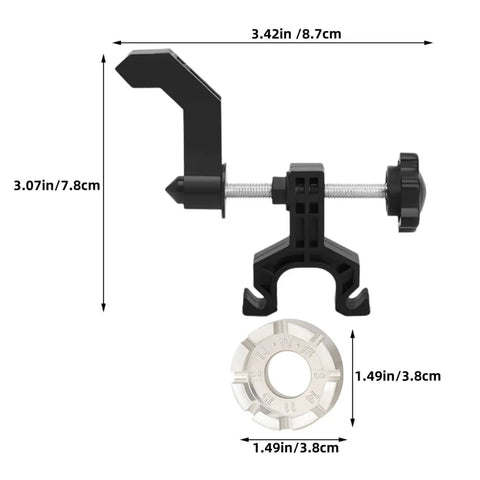 Spoke Tool With Spanner And Strap Compact Wheel Truing Stand dimensions and components for road and mountain bikes