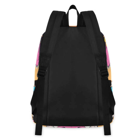 Back view of Lightweight Nylon Daypack With Insulated Lunch Box Cooler And Laptop Sleeve Fits 15.6 Inch, scratch resistant exterior