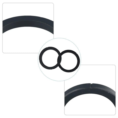 Espresso Machine Brewing Head Sealing Ring Set For Group Head Gasket, Heat Resistant Silicone, Black, 2-Pack shown in detail