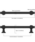 Diagram of 10 Pack 5 Inch Matte Black Cabinet Pulls, showing dimensions and ergonomic design.