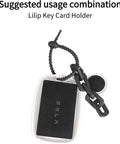 Straight Up Premium Genuine Key Card Replacement Pair For Tesla Model Two inside Lilip Key Card Holder with black chain.