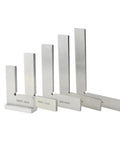 Digital Caliper, Micrometer 90 Degree Flat Edge Square Ruler Measuring Tool, set of five steel blocks of various sizes.
