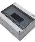Heavy Duty Abs Distribution Box For Circuit Breaker 12 Way, grey enclosure, 250x195x110mm, suitable for indoor and outdoor use.