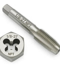 One Eighth Inch Twenty Seven NPT Tap And Die Set Built From GCr15 Alloy Steel For Pipe Threads Taper Thread Repair Kit For Conical Pipe Fittings