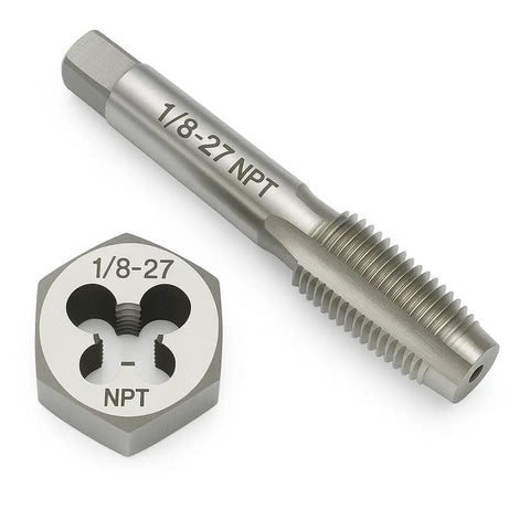 One Eighth Inch Twenty Seven NPT Tap And Die Set Built From GCr15 Alloy Steel For Pipe Threads Taper Thread Repair Kit For Conical Pipe Fittings
