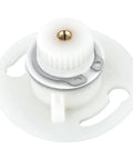 Intermediate Handle Assembly With Extra Ring For Rohl Pressure Balance Trim Shower Faucet Repair Part Dead Nuts Secure Fit For Bathroom Escutcheon Faceplate Plumbing Hardware, white plastic construction, top view.