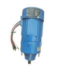 Heavy Duty Gear Reducer For Industrial Motor Systems Featuring Smooth Speed Control and Reliable Torque Transfer, blue motor with wiring.