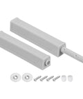 2 Pack Magnetic Push Latches For Cabinet Doors With Hidden Release Push To Open Cabinet Hardware Plastic Grey 2.99 X 1.26 Inch