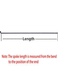 Heavy Duty Bicycle Spokes Set For Electric Bikes And Tricycles, Black Carbon Steel Spokes, Length Measurement Diagram