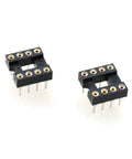 Two DIP IC Sockets 2.54mm Pitch 8 Pin 2 Row Soldering Adapter Pack Of 20 For Prototyping And Repairs on white background