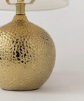 Heather Table Lamp In Gold With Linen Shade, Modern End Table Lamp For Nightstand And Small Spaces, Cozy Incandescent Glow, Chic Versatile Decor