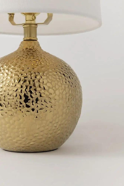 Heather Table Lamp In Gold With Linen Shade, Modern End Table Lamp For Nightstand And Small Spaces, Cozy Incandescent Glow, Chic Versatile Decor