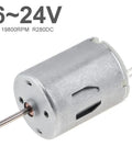 R280 DC Motor 6 To 24 Volt 19800 RPM High Speed Micro Motor, silver casing and spindle, for DIY projects